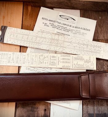 Graphoplex 691a Neperlog Hyperbolic slide rule set 1970 France