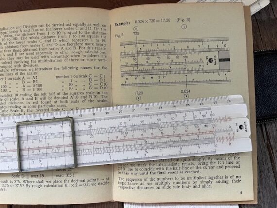 2x aristo 99 Rietz 99k slide rule English booklet 1950 Germany - Image 4