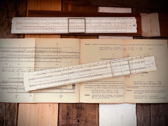 2x aristo 99 Rietz 99k slide rule English booklet 1950 Germany