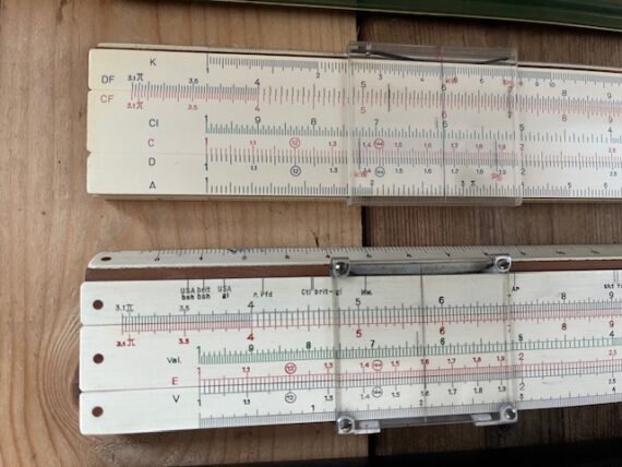 2x Faber Castell dealer slide rule 1/22 1/28 Bivius 1950 Germany - Image 6