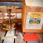 Primus 2 brass home Stove full set cardboard box 1973 Sweden