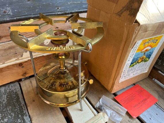 Primus 2 brass home Stove full set cardboard box 1973 Sweden