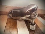 Lepper Primus leather mens brown saddle bike huge springs 1991 Holland