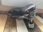 Lepper Primus leather mens brown saddle bike huge springs 1991 Holland - Image 2
