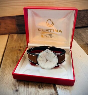 Certina mens handwind watch 34mm in box 1960 Swiss