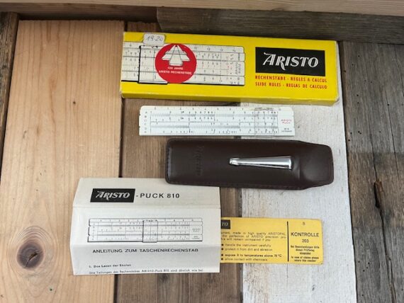 Aristo 810 Puck mini pocket slide rule full set 1970 Germany - Image 2