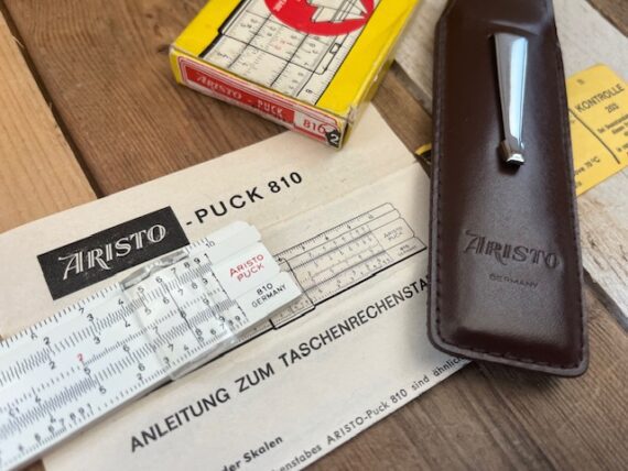 Aristo 810 Puck mini pocket slide rule full set 1970 Germany - Image 3