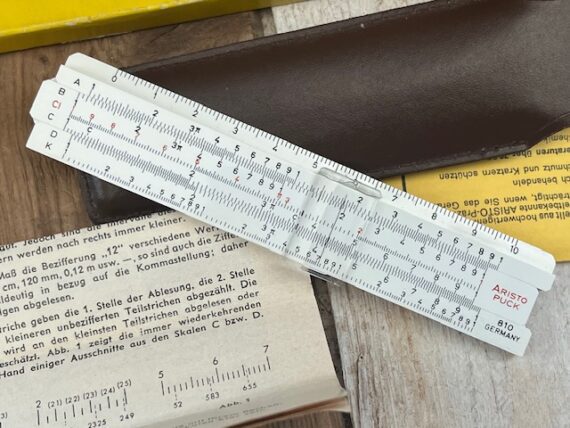 Aristo 810 Puck mini pocket slide rule full set 1970 Germany